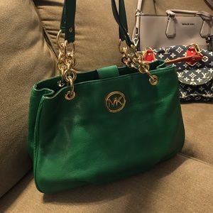 Michael Kors green leather purse